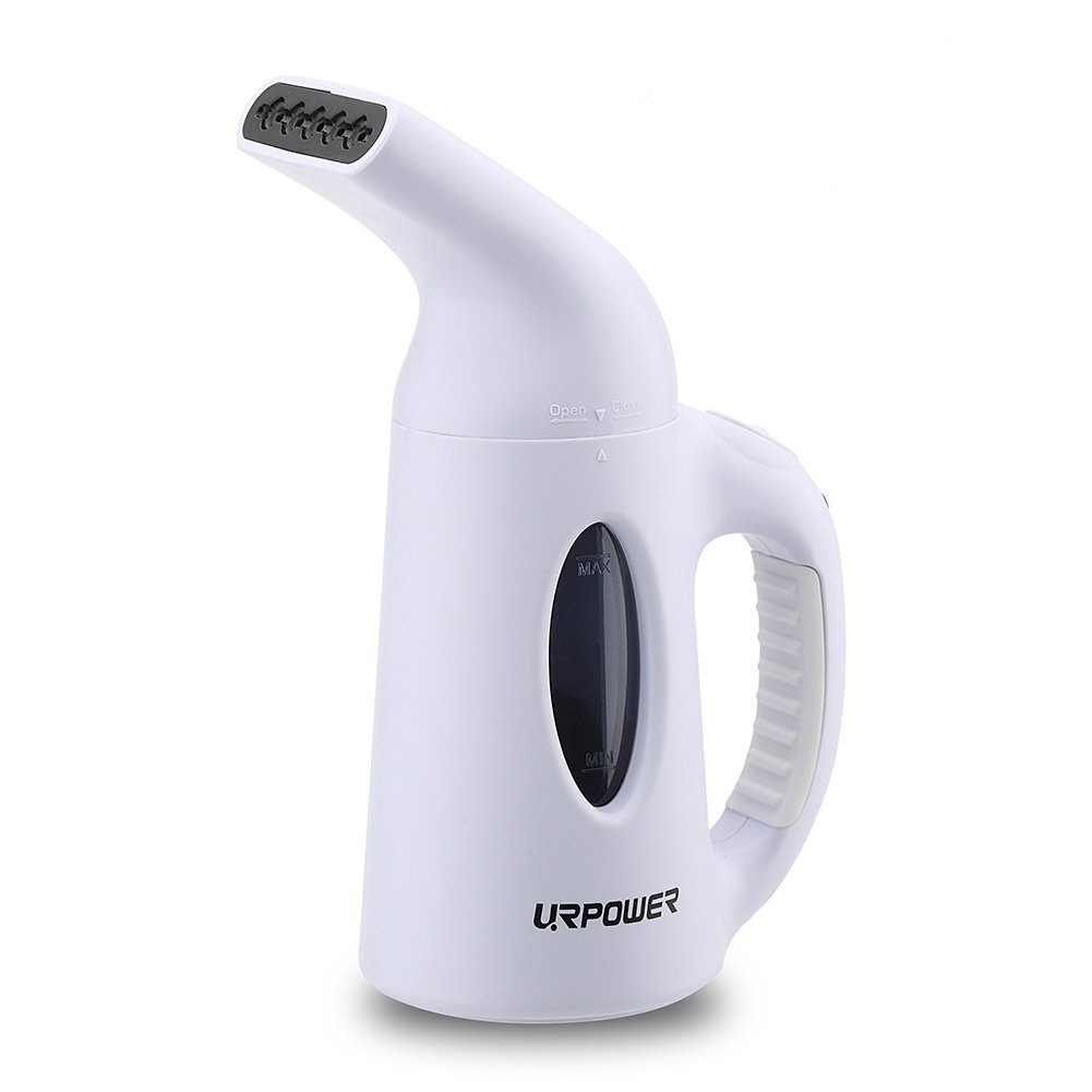 URPOWER Garment Steamer 130ml Portable Handheld Fabric Steamer Fast Heat-up Powerful Travel Garment Clothes Steamer with High Capacity for Home and Travel, Travel Pouch Included