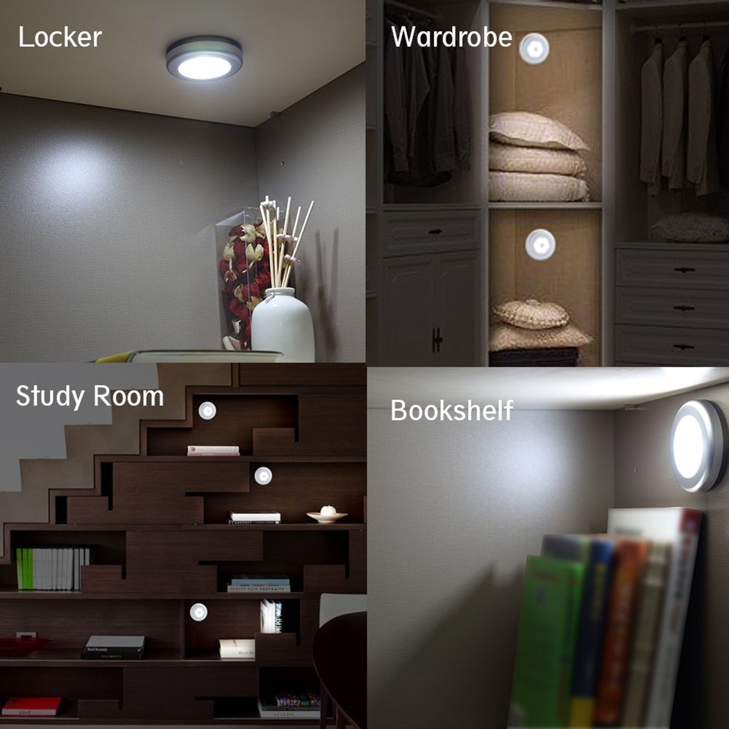 URPOWER Motion Sensor Closet Light, Motion-sensing Battery Powered LED Stick-Anywhere Nightlight,Wall Light for Entrance,Hallway,Basement,Garage,Bathroom,Cabinet,Closet