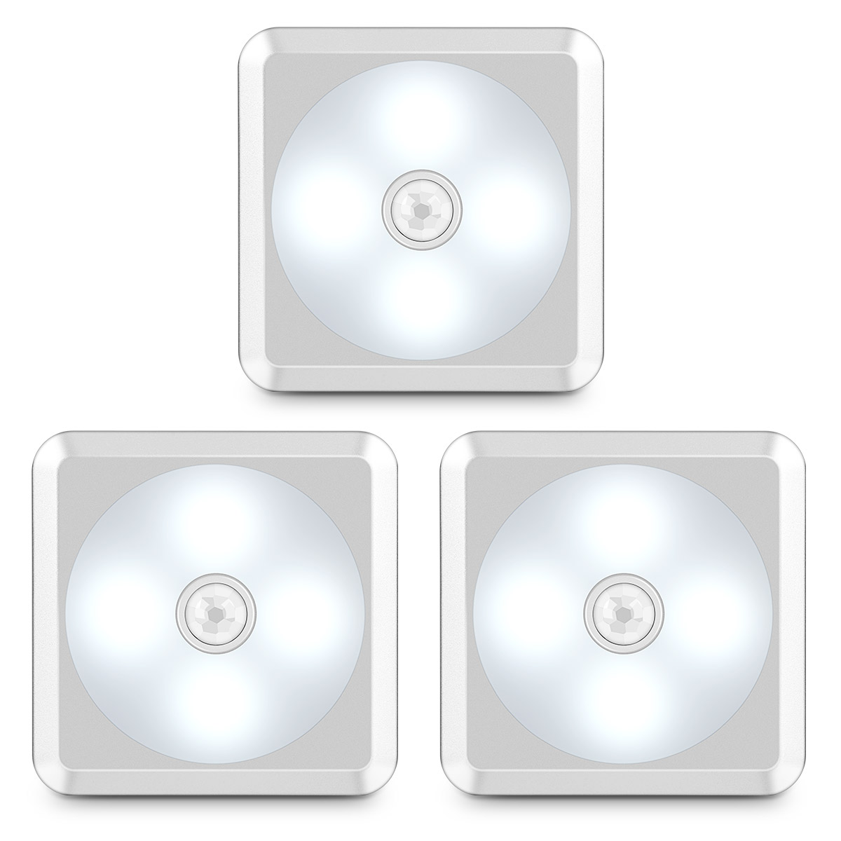 URPOWER Motion Sensor Light, Battery Operated Closet Light Wireless Motion Sensor Closet Lights Stick-on Anywhere Motion Sensor Night Lights for Stair, Cabinet, Closet, Bathroom-Cool White 3 Pack