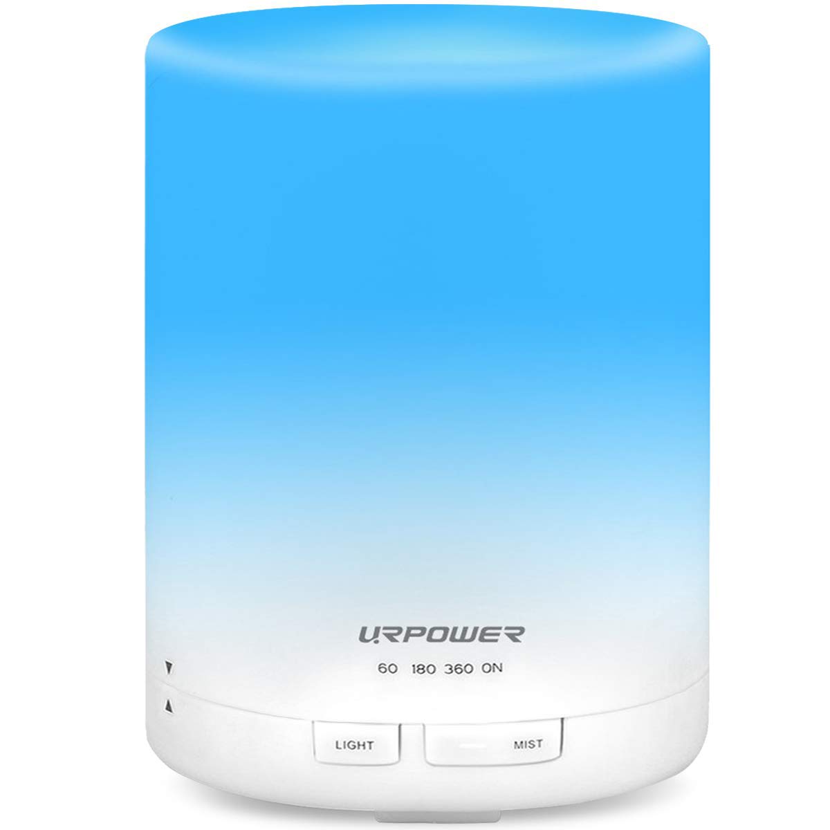 URPOWER 2nd Generation 300ml Aroma Essential Oil Diffuser Ultrasonic Air Humidifier with AUTO Shut Off and 6-7 Hours Continuous Diffusing - 7 Color Changing Lights and 4 Timer Settings