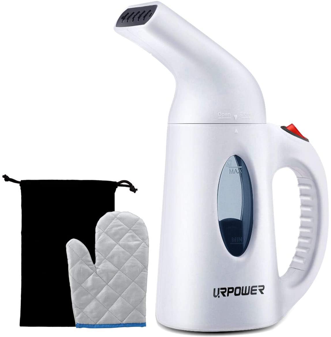 URPOWER Garment Steamer 130ml Portable 7 in 1 Handheld Fabric Steamer Fast Heat-up Powerful Garment Clothes Steamer with High Capacity for Home and Travel, Travel Pouch Included- Not for Abroad