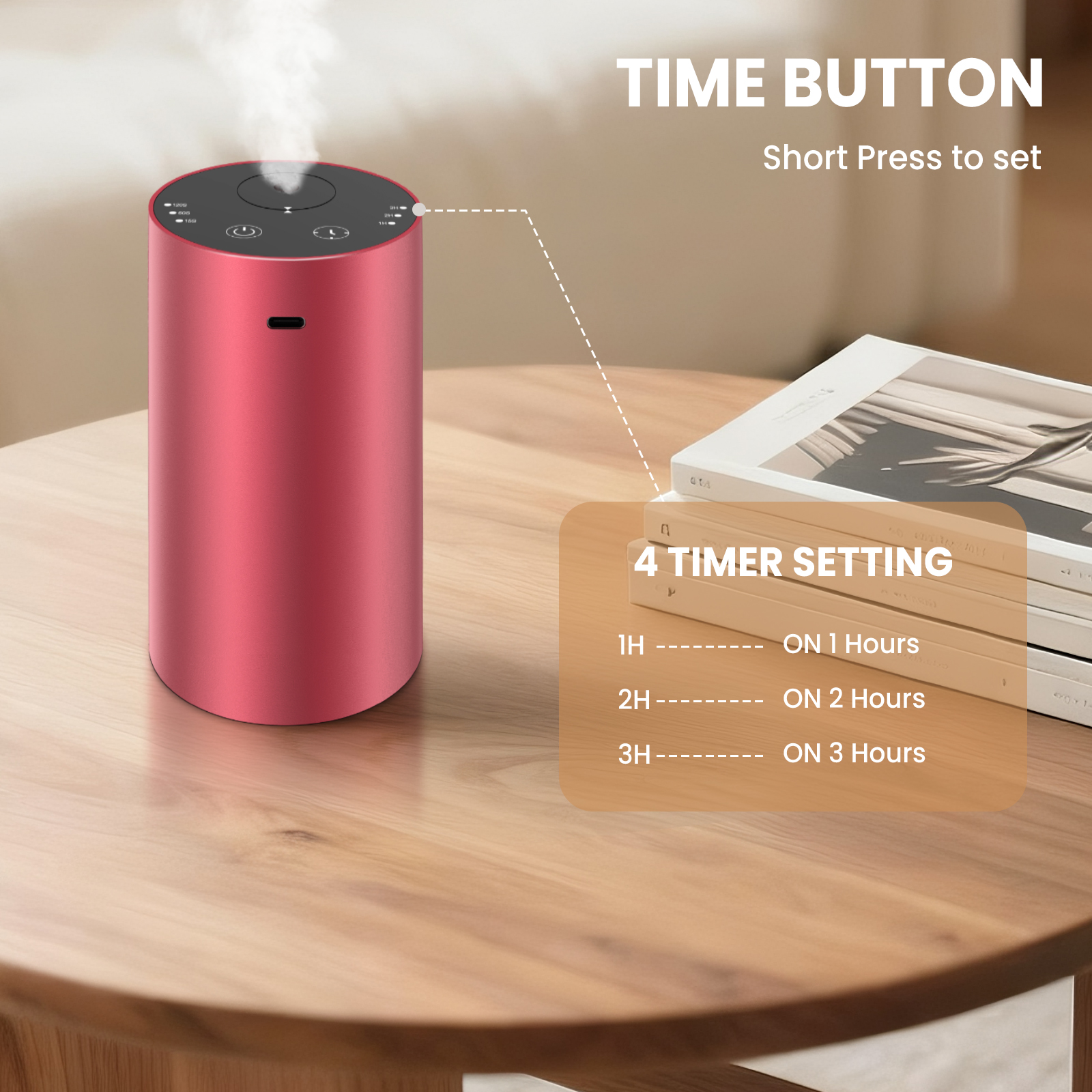 URPOWER Waterless Essential Oil Diffuser - No Water Needed Battery Operated  Mini Scent Air Machine Aromatherapy Diffuser Aluminum for Home Car Office Room