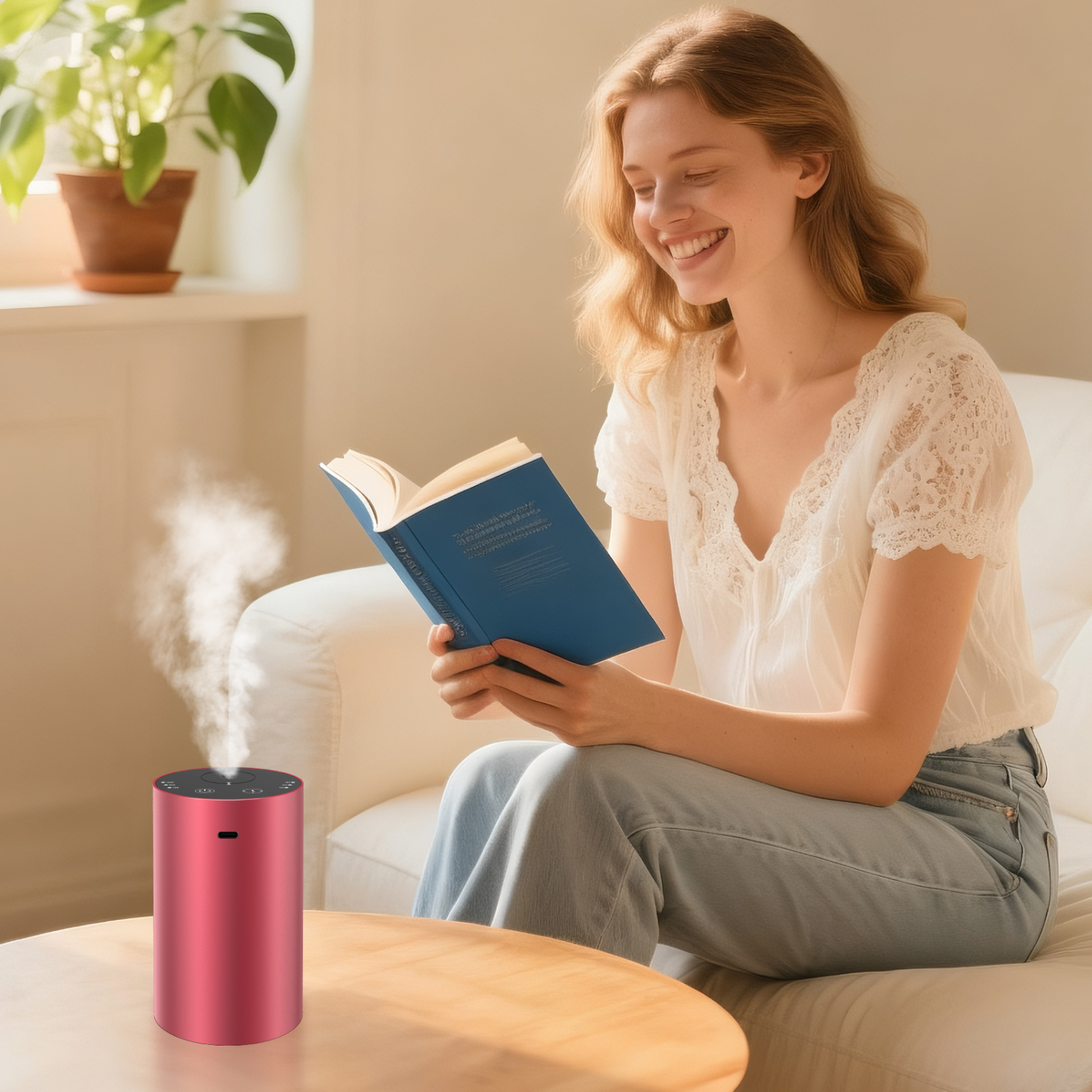 URPOWER Waterless Essential Oil Diffuser - No Water Needed Battery Operated  Mini Scent Air Machine Aromatherapy Diffuser Aluminum for Home Car Office Room