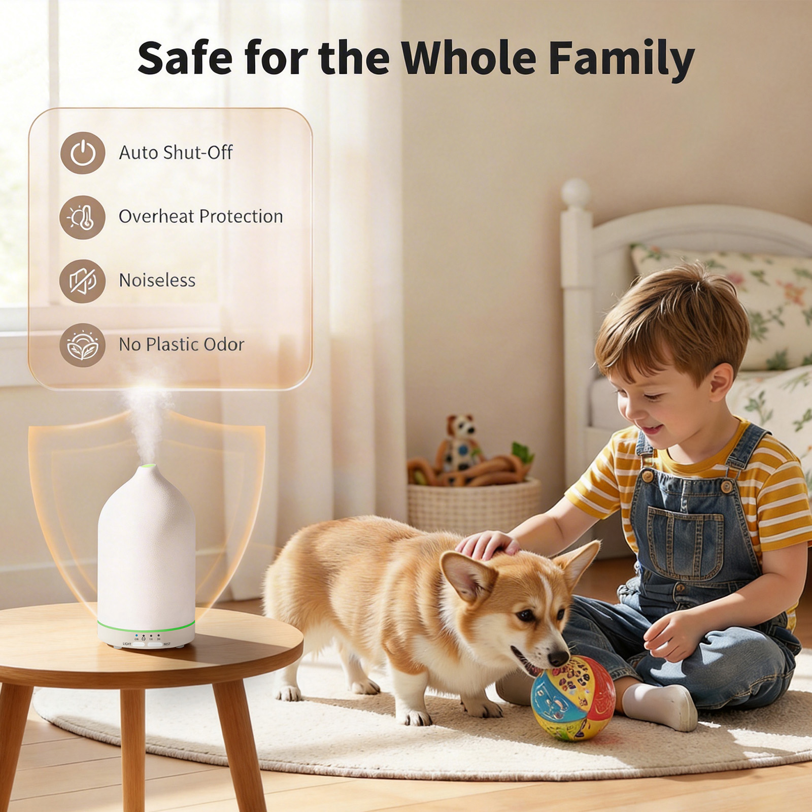 URPOWER 180ML Ceramic Essential Oil Diffuser