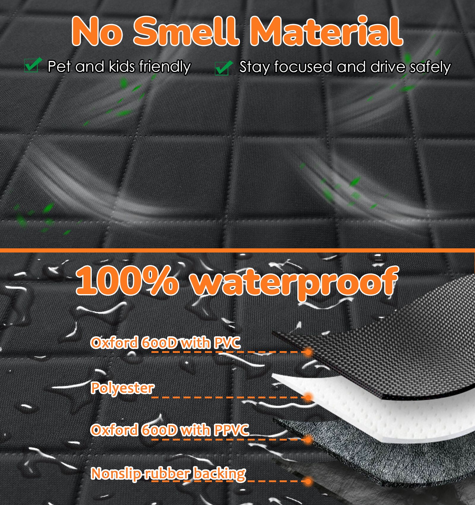 URPOWER Dog Car Seat Cover for Pets 100% Waterproof Seat Cover Hammock 600D Heavy Duty Scratch Proof Nonslip Durable Soft Back Seat Covers for Cars and SUVs